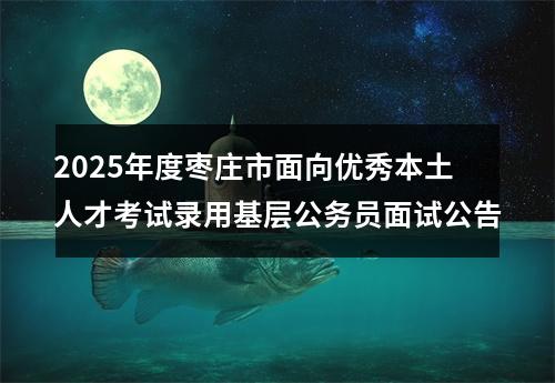 2025年度枣庄市面向优秀本土人才考试录用基层公务员面试公告 图片