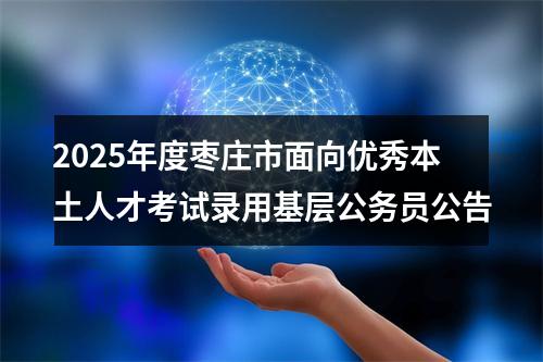 2025年度枣庄市面向优秀本土人才考试录用基层公务员公告 图片