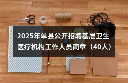 2025年单县公开招聘基层卫生医疗机构工作人员简章（40人） 图片