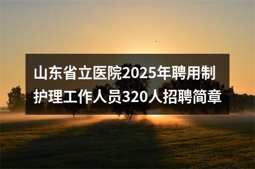 山东省立医院2025年聘用制护理工作人员320人招聘简章 图片