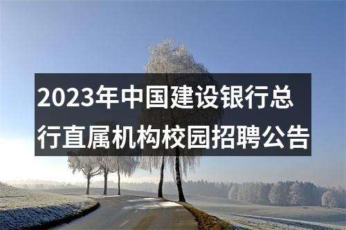 2023年中国建设银行总行直属机构校园招聘公告 图片