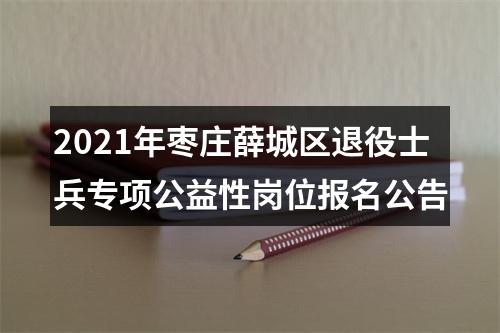 2021年枣庄薛城区退役士兵专项公益性岗位报名公告 图片