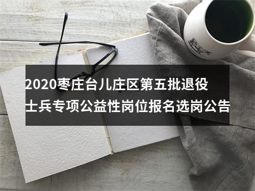 2020枣庄台儿庄区第五批退役士兵专项公益性岗位报名选岗公告 图片
